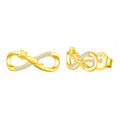 S925 Silver Zirconia Cat Infinity Symbol Sterling Silver Stud Earrings Elegant Gold Earring
