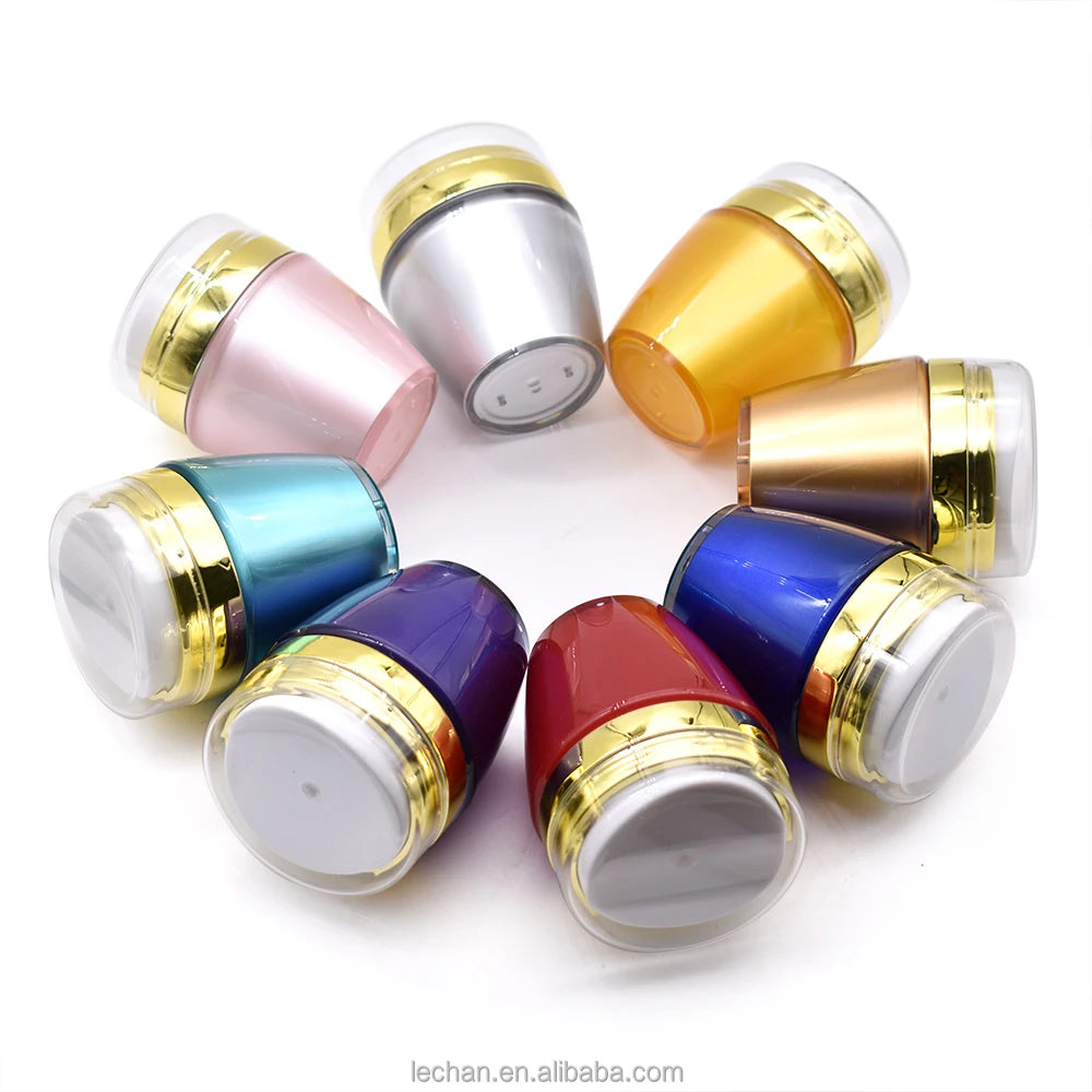 2022 New Product 30ml Airless Pump Jar Plastic Cosmetic Packaging Face Cream Jar with Rose Gold Lids