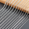 C64 3m/Lot Jewelry Accessories Rhodium Plated Necklace Making Findings Copper Link Chain Nickel Free Trendy Style