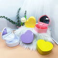 Hot Sale Jewelry Case Handmade Double Layer Solid Color Heart-Shape Children's Plastic Jewelry Box with Mirror