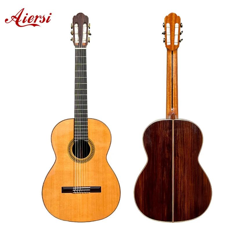 Aiersi Glossy Finish Guitar All Solid Master Level Handmade Professional Hauser Classical Guitar for Sale