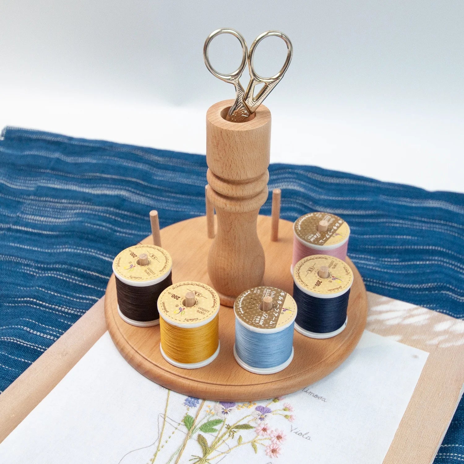 Yarn Dispenser Bobbin Cone Spool Storage Stand Spinning Yarn Holder 8 Axes