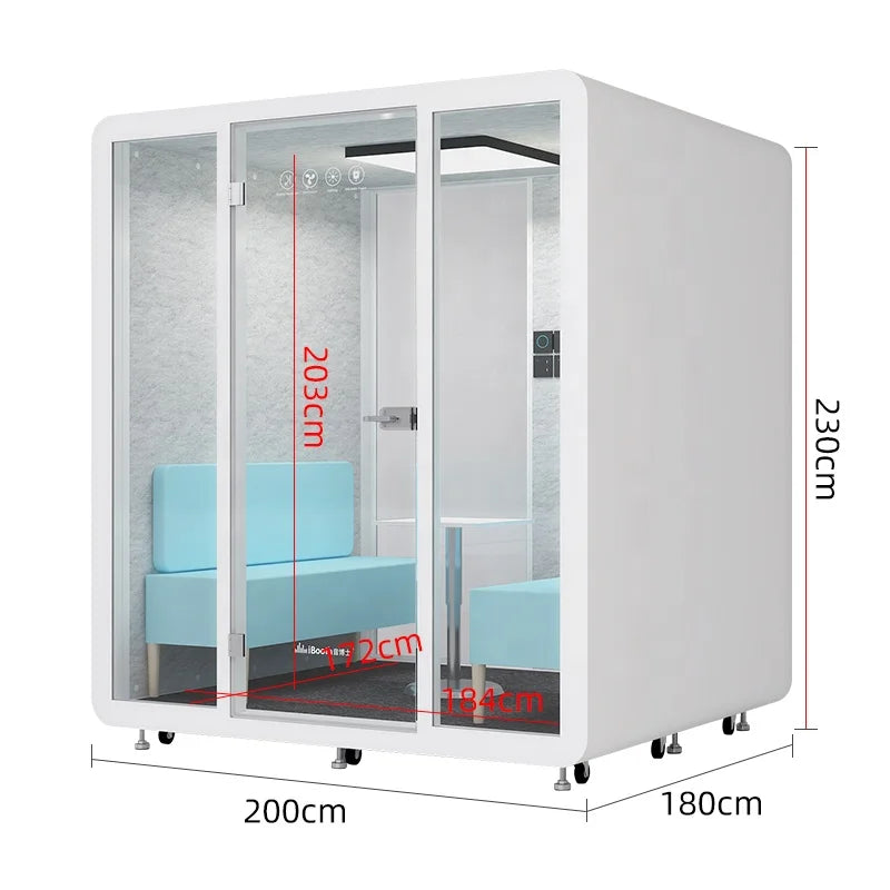 Modern Indoor Modular Steel Frame Soundproof Office Phone Booth for Office Building Hotels Schools Malls Workshops Parks