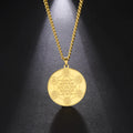 Metatron Cube Coin Pendant Necklace Kabbalah King Solomon Seal Amulet Sacred Geometry Stainless Steel Jewelry