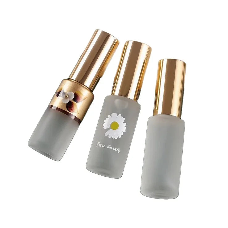 12ml Transparent Frosted Glass Perfume Spray Bottle with Printed Pattern