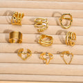 Women Hollow Fashion Jewelry Butterfly Ring 18k Gold Plated 316L Stainless Steel Hypoallergenic Heart Ring