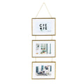 Aluminum Metal Molding Three Opening Gold Picture Frame Fits 3 5x7 Photos  Portrait or Landscape Wall Display  Easy to Install