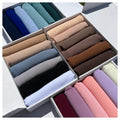 Wholesale 6PCS/Box Muslim Women Hijabs Scarf Gift Boxes Islamic Plain Georgette Shawl Headscarf Bubble Heavy Chiffon Hijab Set
