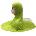 Mercerized Two-Piece Hijab Scarf Breathable Malay Hijab Scarf Solid Bottom Hat with Outer Hood