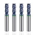 AZZKOR 4F Endmills Color-Ring Coating Tungsten Carbide Round Nose Milling Cutter Tools for CNC Mechanical