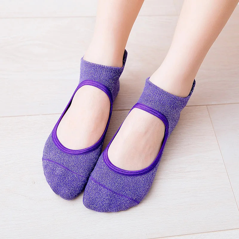 Backless Custom Compression Pilates Anti slip Yoga Socks for Women