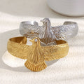 New Design Trendy Personalized Eagle Shaped Bangles Water Resistant 18K PVD Gold Plated Stainless Steel Bracelet for Women Gift