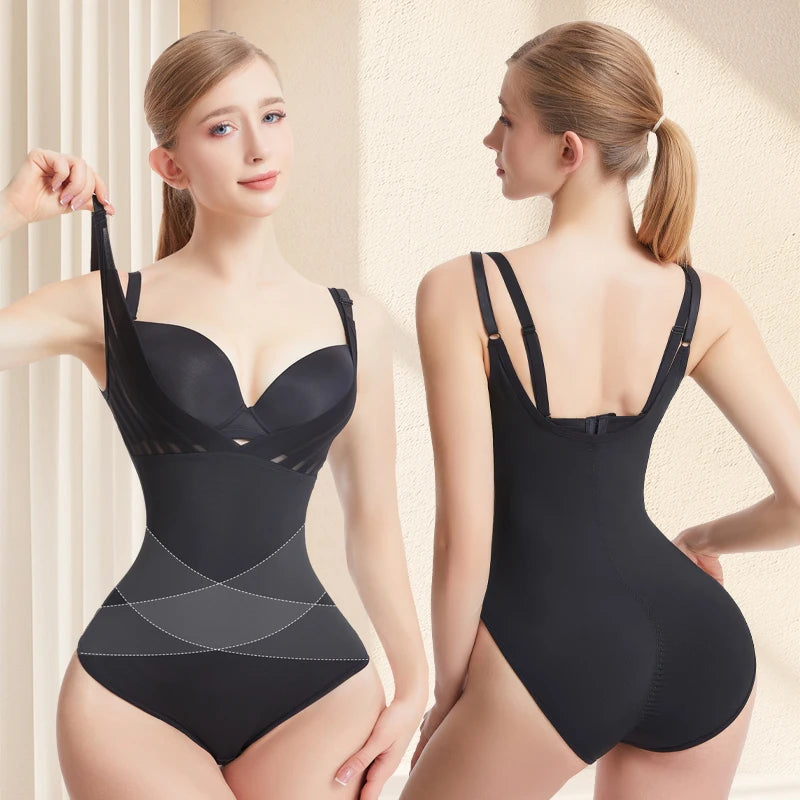 Wholesale Deep V-neck Bodysuit Abdomen Slimming Shapewear Bodysuit Tummy Control Shaper Bodysuits for Women