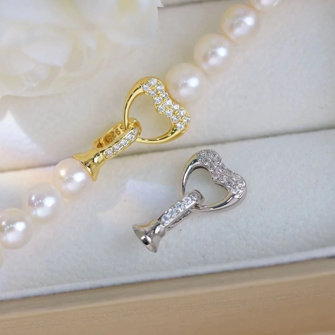 C282 7-8mm 925 Sterling Silver 18K Gold Plated Pearl Clasp for Jewelry Wholesale Metal Cord Ends Clasp Necklace/bracelet Clasp