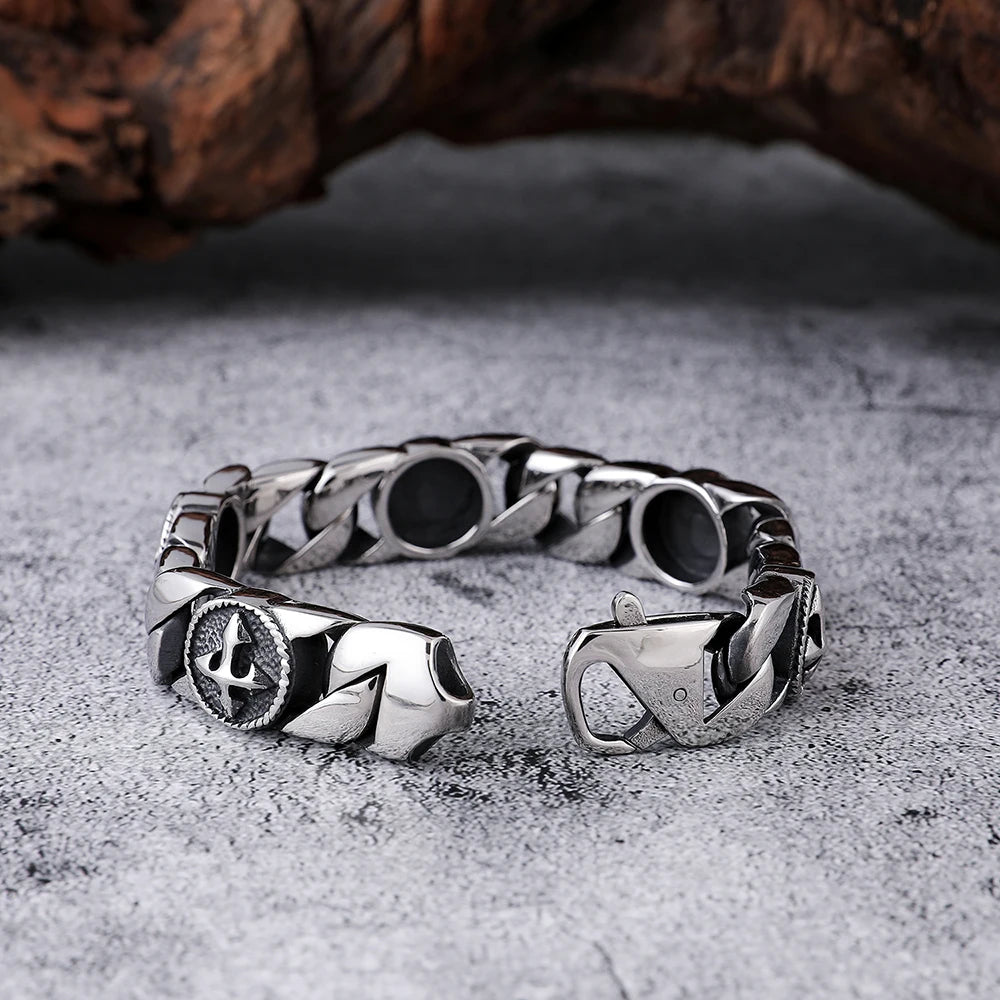 Fashion Jewelry  Bangles Men's Stainless Steel Bracelet Viking Cross Stainless Steel Bracelet