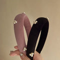 French Velvet Wide Hair Hoop Handmade Fashion Hair Accessories Wide Cloth Puffy Velvet Headband