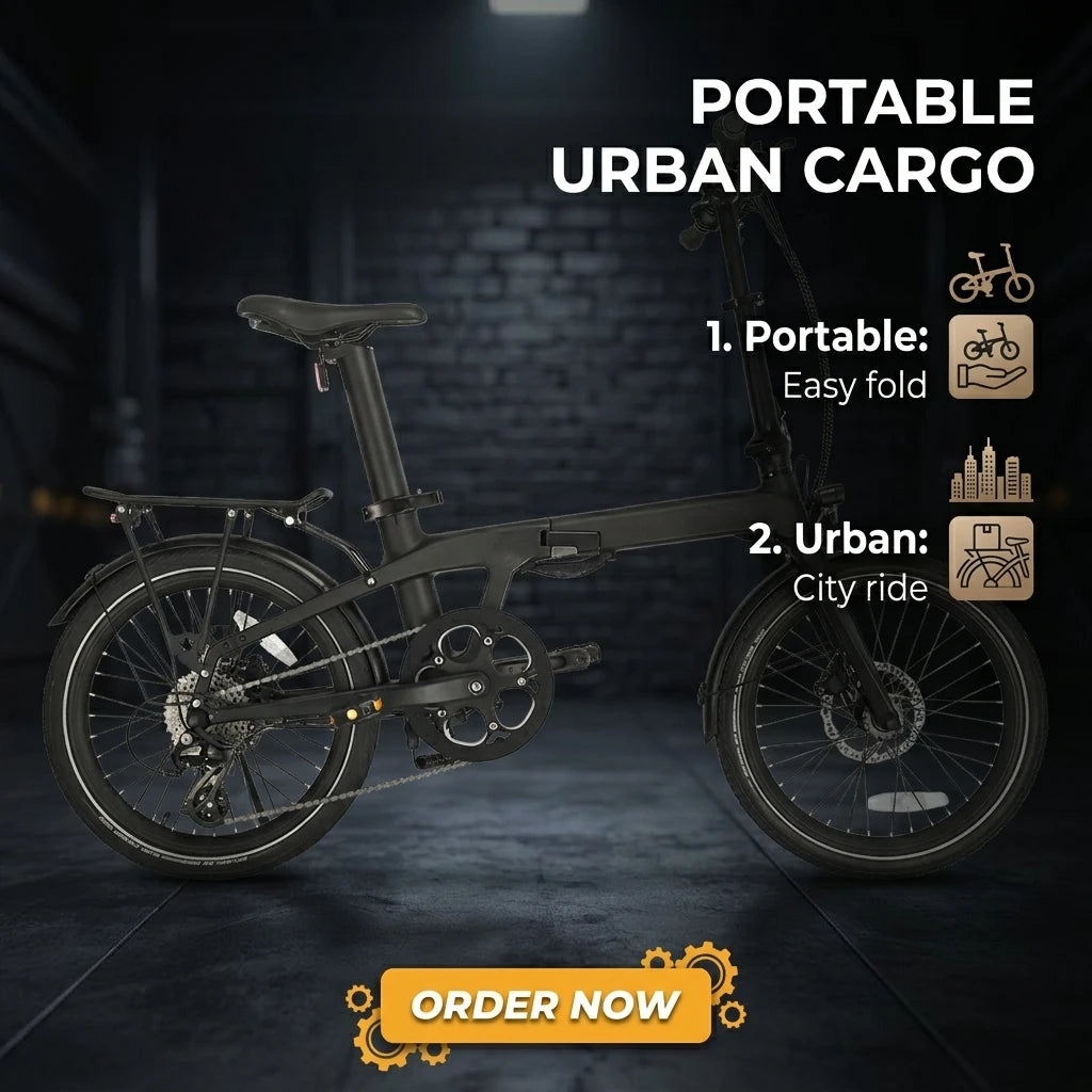 CE Certified Model - Naicisports 20" Carbon Fiber Folding E-Bike for Compact Urban Travel 7-Speed 3