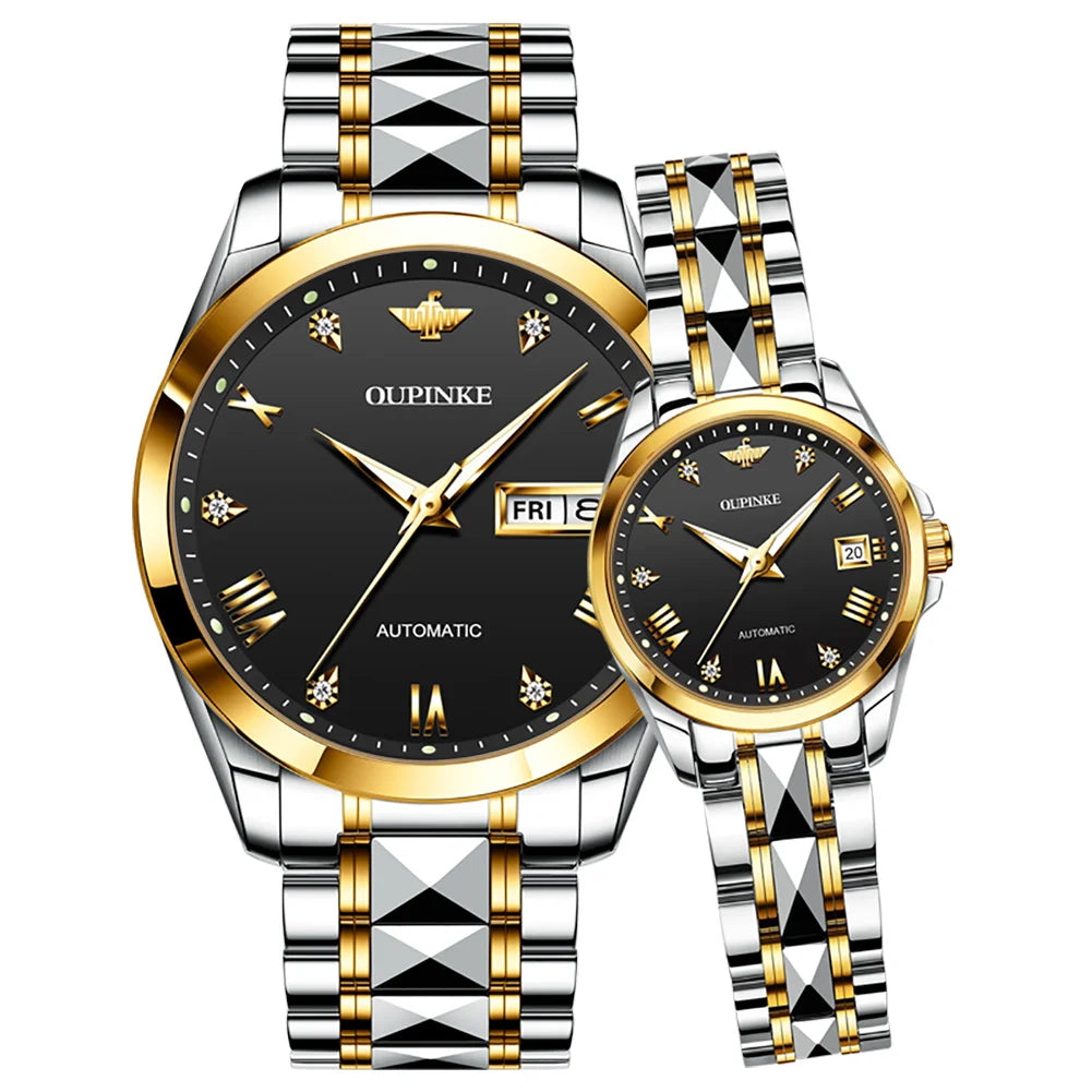 Oupinke 3171 Oem Wholesale  Classic Customizes   Fashion  Business Luxury Men Women  Casual Automatic Couple Mechanical  Watch