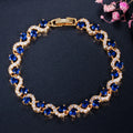 Luxury Platinum Plated Copper Alloy Trendy Geometric Beaded Bracelets for Women with AAA Zirconia-Wedding Engagement Gift