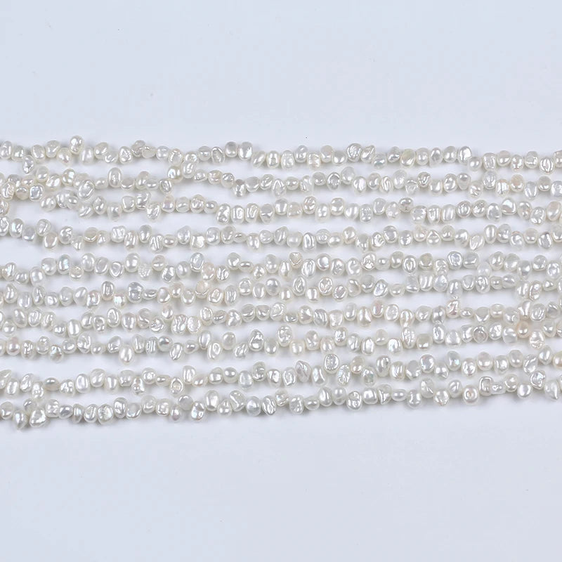 White Natural 6-7mm Loose Keshi Freshwater Pearl Beads Strand