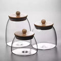 Kitchen Accessories Food Storage Container BPA Free Handmade Clear Airtight High Borosilicate Glass Storage Food Jars With Lids