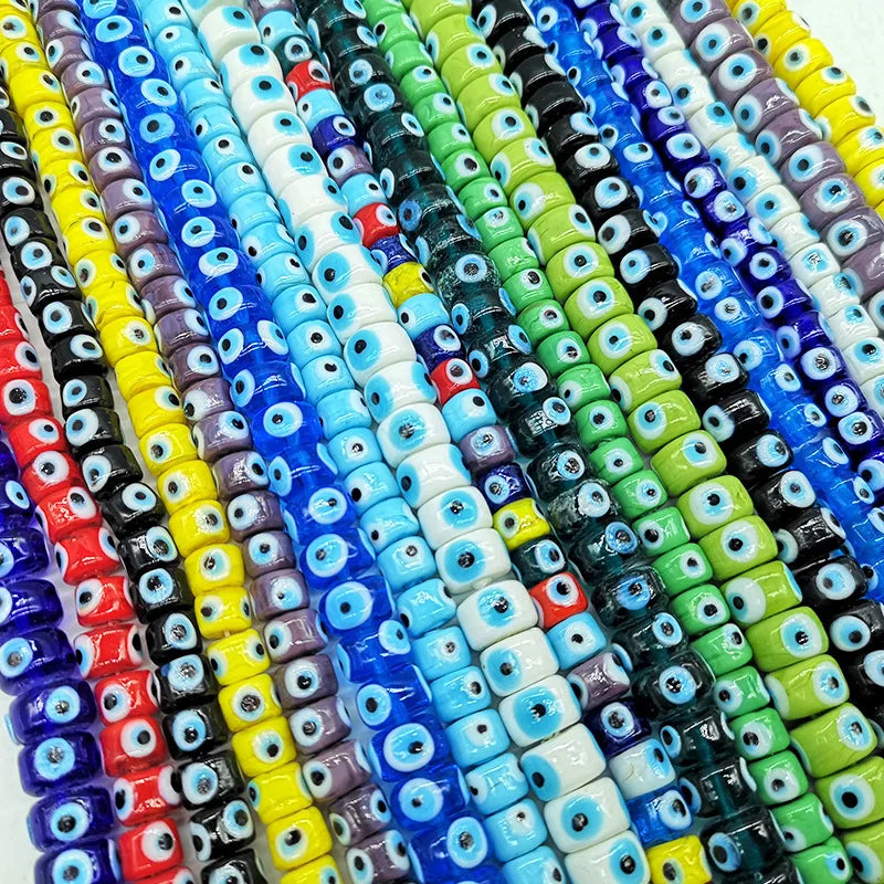 Colorful Glaze Glass Evil Eyes Beads Opaque Color Charm Glass Beads for Jewelry Making