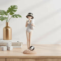 Wear Hats Swim Standing Lady Ornament Figurine Home Decoration Resin Summer Beach Sculpture