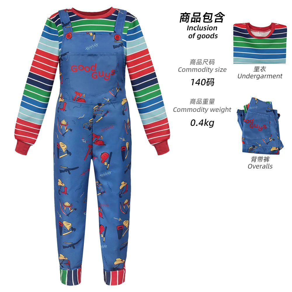 Chucky Season 2 Costume Suspenders Cosplay Stage Show Children's Suit