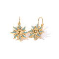 Dainty 18k Gold Plated Hoop Earrings Turquoise Sun Earrings Women