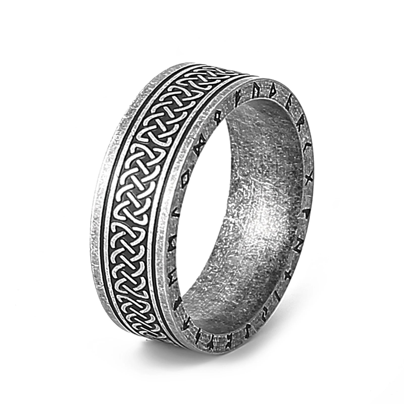 Viking Rune Spinner Ring for Men Viking Kolovrat Ring Jewelry Cletic Knot Pattern Stainless Steel Mens Jewelry Ring Norse Runes
