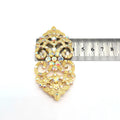 Custom Design Belt Buckle Double Lock Buckle Metal Gold Plated AB Rhinestone Interlock Buckle  for Lady Dress Wedding