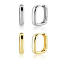 FUAMAY Aretes Fine Jewelry Earrings 925 Silver Flat Square Vermeil Hoop Earrings