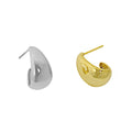 Wuqie Newest 925 Sterling Silver Gold Oval Minimalist Geometric Stud Earrings