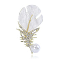 Luxury Korean Style Jewelry Shell Peacock Feather Brooch Pins for Wedding Decoration