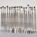 420 Stainless Steel High End Customized Logo Silver Angled Square Flat Cuticle Pusher Sets Kit Cuticle Pusher