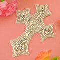 WRA-982 Online Shopping Supplier Shine Hot Fix Rhinestone Cross Applique DIY Hotfix Bling Bling Beaded Patches