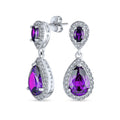 Birthstone Jewelry for Daughter Birthstone Earrings Near MeDouble Round Amethyst Earrings Studs