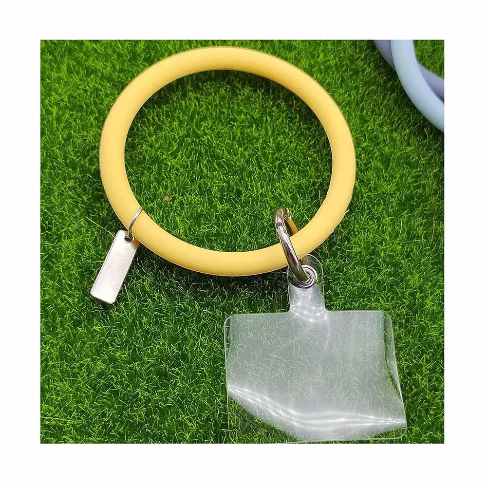 New Fashion Anti-Lost Mobile Phone Silicone Bracelet Soft Silicone Hanging Cord Ring Keychain Lanyard for Daily Use