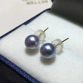 Certified Zhenduo Hemp Pearl Stud Earrings Japan Akoya Natural Sea Pearls Earrings Blue Light Pearl Accessories Optional