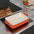 Square Cast Iron Enamel Pans Durable Plate for Cooking Comfort