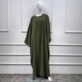 Women's Maxi Dresses Solid Kaftan Loose Nida Fabric Long Dress USA UK Muslim Women Abaya Dress Islamic Clothing Dubai Robe Arab