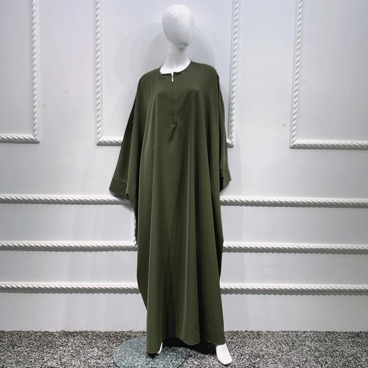 Women's Maxi Dresses Solid Kaftan Loose Nida Fabric Long Dress USA UK Muslim Women Abaya Dress Islamic Clothing Dubai Robe Arab
