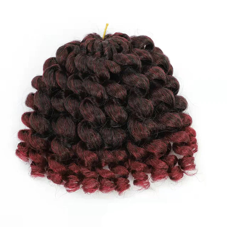 8inch Jumpy Wand Curl Pre Twisted Single Weft Hot Water Setting Crochet Braids 20 Roots Jamaican Bounce Synthetic Hair Extension