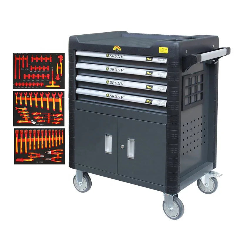 Srunv 4 Drawers 68 Pcs Withstanding Voltage Insulation Tool Trolley With Tool