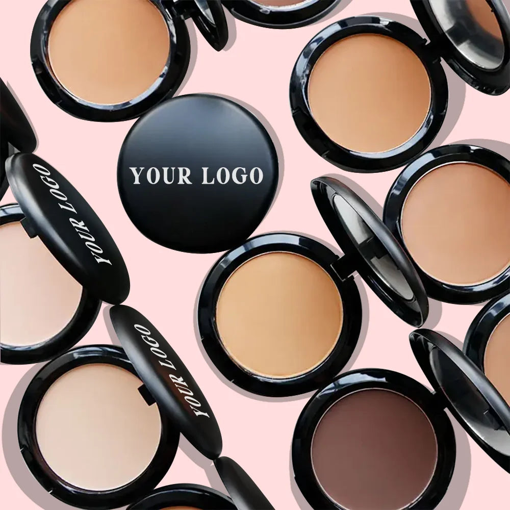 New Arrival Private Label Compact Powder Makeup Waterproof Long Lasting Oil-Control Pressed Powder Full Coverage Foundation