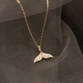 Hotsale 925 Silver Fish Tail CZ Necklace S925 Sterling Silver Micro Paved Zircon Mermaid Tail Shape Necklace for Women
