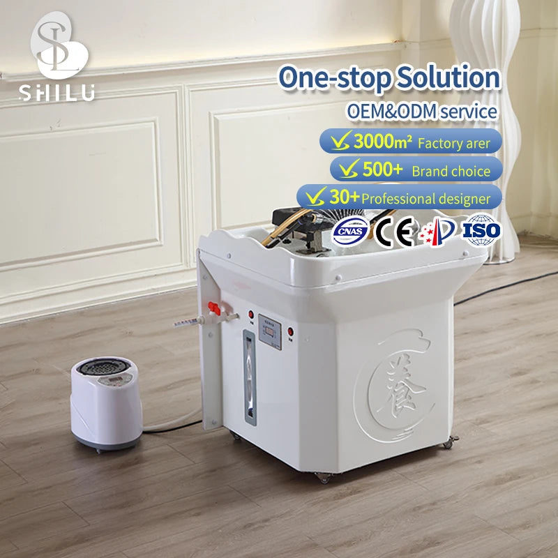 Modern Portable Hair Scalp Spa Head Wash Basin Mobile Shampoo Washing Bowl for Barbershop Hotel Workshop-PJ1 Design