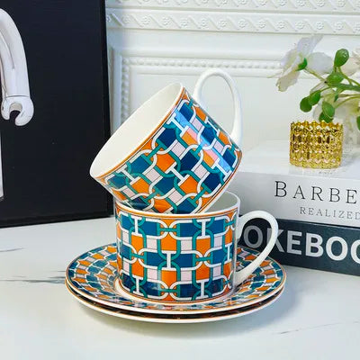 European Luxury Bone China 2 Cup & Saucer Set Hot Selling Coffee and Tea Collection Afternoon Tea Set