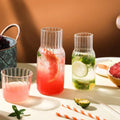 Creative One Person Use Resistant Transparent Glass Juice Jug with One Cup Set
