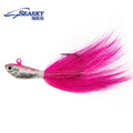 SEASKY 1oz Jig Head Bucktail 3D Eye Premium Fishing Lures Deer Hair Hook Wholesale MegaBDM
